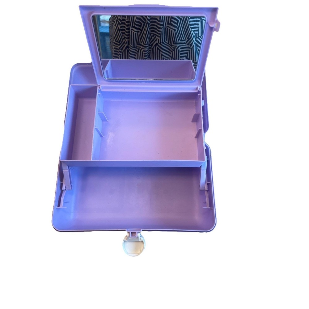 Vintage Rare Caboodles Lilac Purple Makeup Case 12"x6"x7"‎ Made In USA - Picture 5 of 7